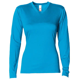 A4 WOMEN'S L/S V NECK
