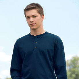 ANVIL ADT 7.1OZ HENLEY L/S T