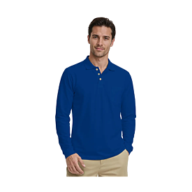BL G ADT L/S SPBLND POLO W/PKT