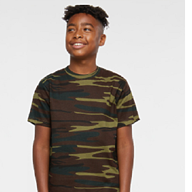 CODE V YTH CAMO S/S T