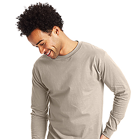 HANES ADT 100% BEEFY L/S T