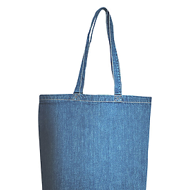 LB COTTN DENIM GUSSETED TOTE