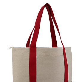 LB LRG ZIPPER COTTN CANVS TOTE